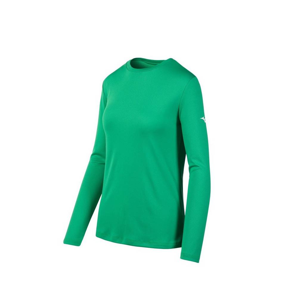 Damske Tričko Mizuno Long Sleeve Zelene Vypredaj TBNX04761